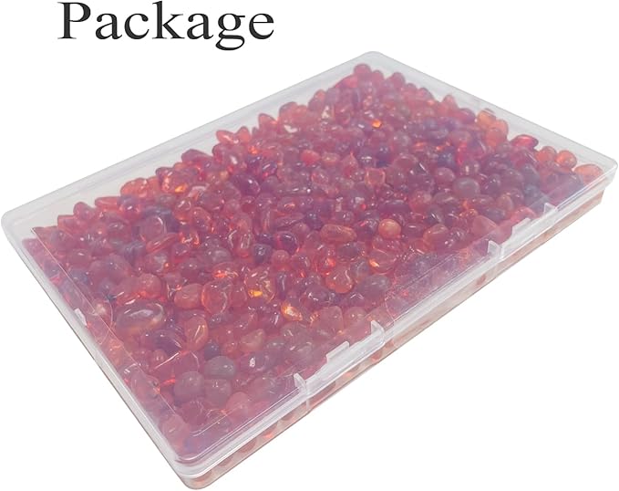 Glass Stones, 0.85LB/385g Orange Red Aquarium Gravel Rocks, Orange Red Pebbles for Fish Tank, Sea Glass for Vase Filler Craft-PurrikoPets