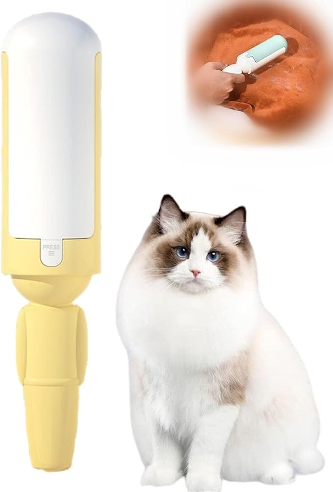 2023 New Pet Hair Remover Roller, Pet Hair Remover, Reusable Pet Hair Remover, Washable Dog/Cat Hair Remover, Fur Remover, Pet Hair Remover for Couch, Best Pet Hair Remover for Furniture (B1-Yellow)-PurrikoPets