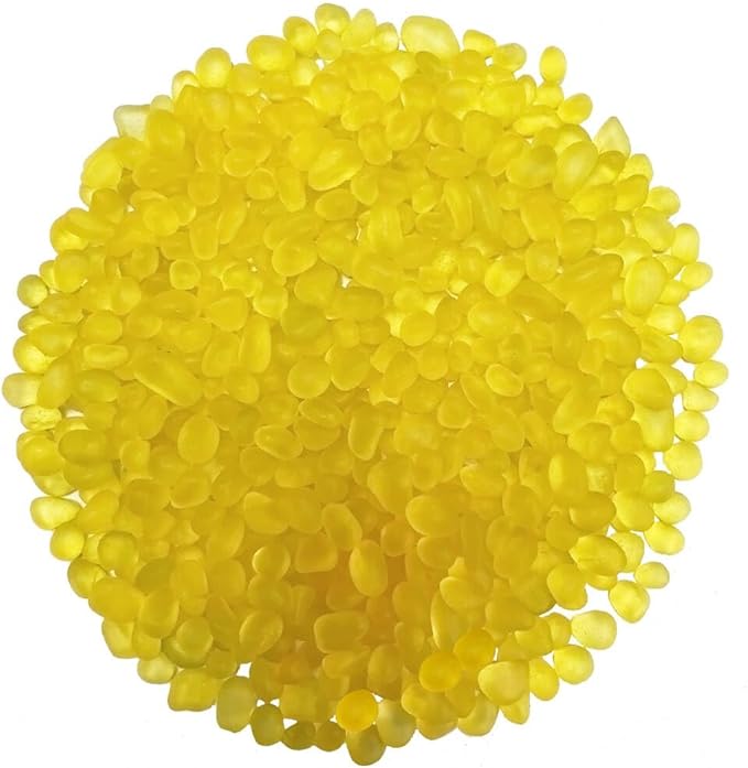 Glass Stones, 0.85LB/385g Aquarium Gravel Rocks, Yellow Pebbles for Fish Tank, Sea Glass for Vase Filler Craft-PurrikoPets