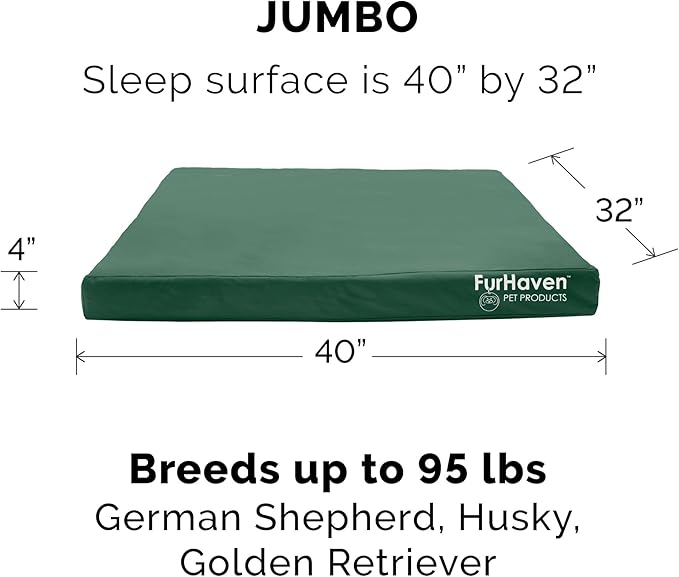 Furhaven Water-Resistant Cooling Gel Dog Bed for Large Dogs w/ Removable Washable Cover, For Dogs Up to 95 lbs - Indoor/Outdoor Logo Print Oxford Polycanvas Mattress - Forest, Jumbo/XL-PurrikoPets