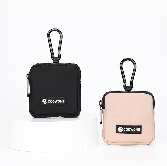 Dog Treat Pouch 2 PCS, Waterproof Small Dog Treat Bag for Leash, Hands Free Puppy Walking Bag with Carabiner, Pet Poop Bag Holder for Pet Puppy Travel or Outdoor Use, Zipper Closure to Avoid Spilling-PurrikoPets