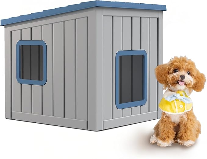 DRATO Dog House Indoor and Outdoor with Weatherproof Roof Removable Floors for Small to Middle Sized Dogs Easy to Assemble-PurrikoPets