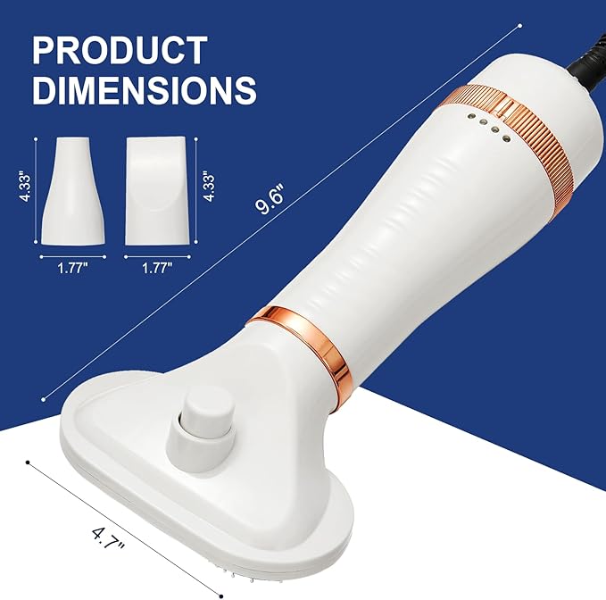 3-in-1 Pet Hair Dryer Brush for Dogs & Cats Portable, Dog Hair Blower & Slicker Brush Adjustable Temp (Low/Middle/High), Overheat Protection-PurrikoPets