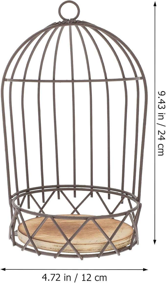 Farmhouse Birdcage Candle Holder Bird Cage Decor Lanterns Decorative Metal Candlestick Vintage Bird Cage Planter Holder Tealight Hanging Birdcage Lantern Flowerpot for Wedding Table Decor-PurrikoPets