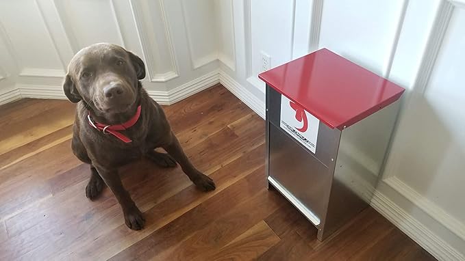 Duncan's Dog Feeder - Galvanized Metal Pet Food Station for Outdoor or Indoor Use - Automatic Gravity Self Feeding Dispenser for Small, Medium, and Large Breeds - Holds 25 Pounds of Dry Kibble-PurrikoPets