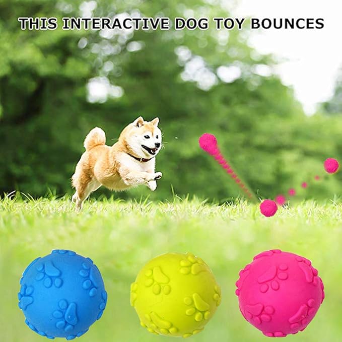 Dog Toys ，Dog Balls for Small Medium Large Dogs Squeaky Toy Balls 3 Pcs-PurrikoPets