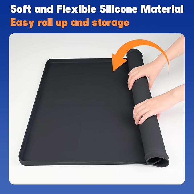 Dog Pee Pad Holder, Puppy Pad Holder Tray for 24'' x 24'' Training Pads, 15pcs Dog Potty Tray Set Include High Edge Silicone Mat & 6 Activated Charcoal Disposable Puppy Pads & 8 Holder Clamps-PurrikoPets