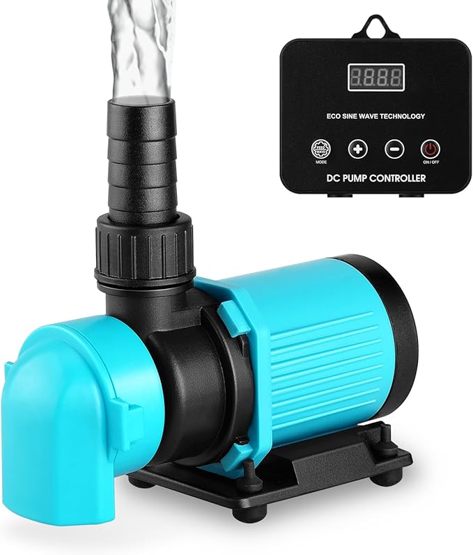 660GPH Aquarium Return pump with LCD display controller, DC 24V 25W aquarium pump for saltwater freshwater aquarium,fish tank,sump,20 speeds ECO Quiet Submersible and inline pump-PurrikoPets