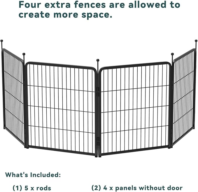 FXW Rollick Unleashed Dog Playpen for Indoor, Yard, RV Camping, 32 inch 4 Panels for Small and Medium Dogs, Black│Patented-PurrikoPets