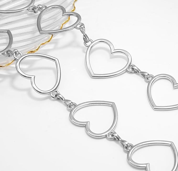 Metal Waist Chain Women - Love Hearts Pendant Adjustable Link Belt