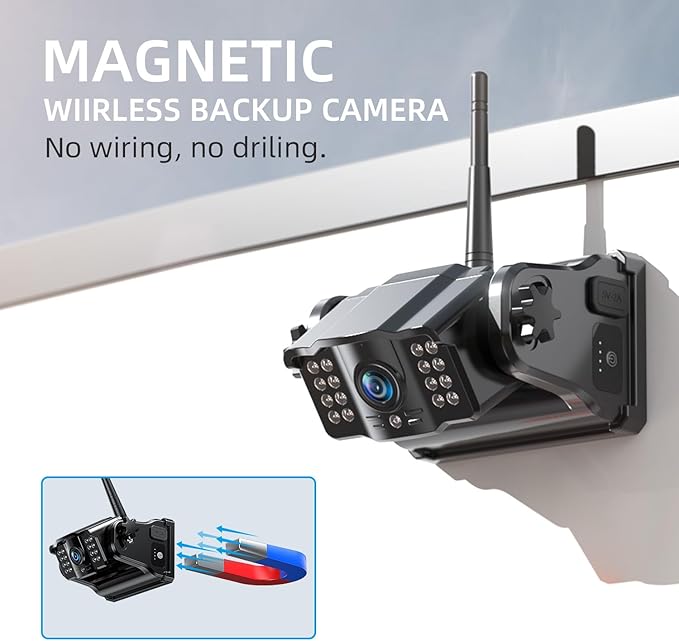 eRapta Wireless Backup Camera Magnetic: 5” Portable, 1-Min Install-Free Trailer Backup Camera with FHD1080P, Infrared Night Vision, 150° Wide-Angle View for Trailer/RV/Truck/Car/Tractor ACT501-PurrikoPets