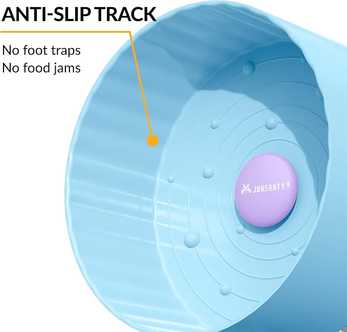 8.4" Silent Hamster Wheel, Non-Slip Track, Exercise, Release Stress, Relieve Anxiety, Adjustable Height Stand, for Syrian Dwarf Hamster, Gerbil, Mice, Other Small Medium Sized Pets, Blue-PurrikoPets