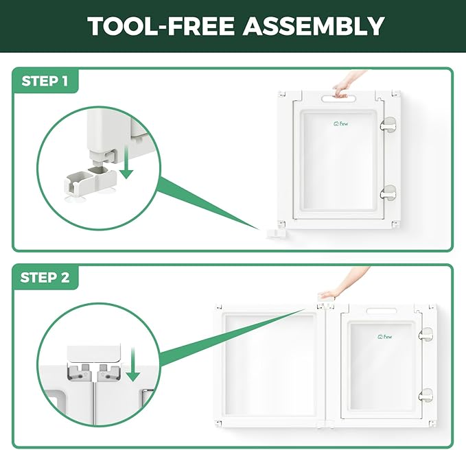 FXW AuraSpace Acrylic Indoor Unleashed Dog Playpen for Puppies and Small Dogs, 24 Inch, 8 Panels, White-PurrikoPets