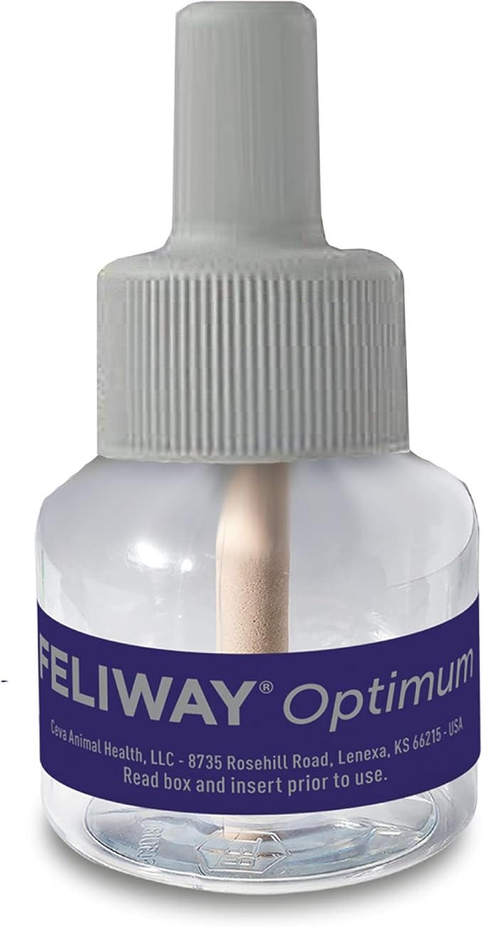 FELIWAY® Optimum 30 Day Cat Calming Refill for Pheromone Diffuser, 48ml - Helps Reduce Common Signs of Stress in Cats & Kittens, Enhanced Calming-PurrikoPets