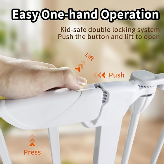 Extra Wide Baby Gate, 30" Tall 47" Wide Configurable Baby Gate Fireplace Safety Fence, Metal Pet Safety Playpen for Toddler/Pet/Dog Christmas Tree Fence (Whtie, 2-Panel)-PurrikoPets