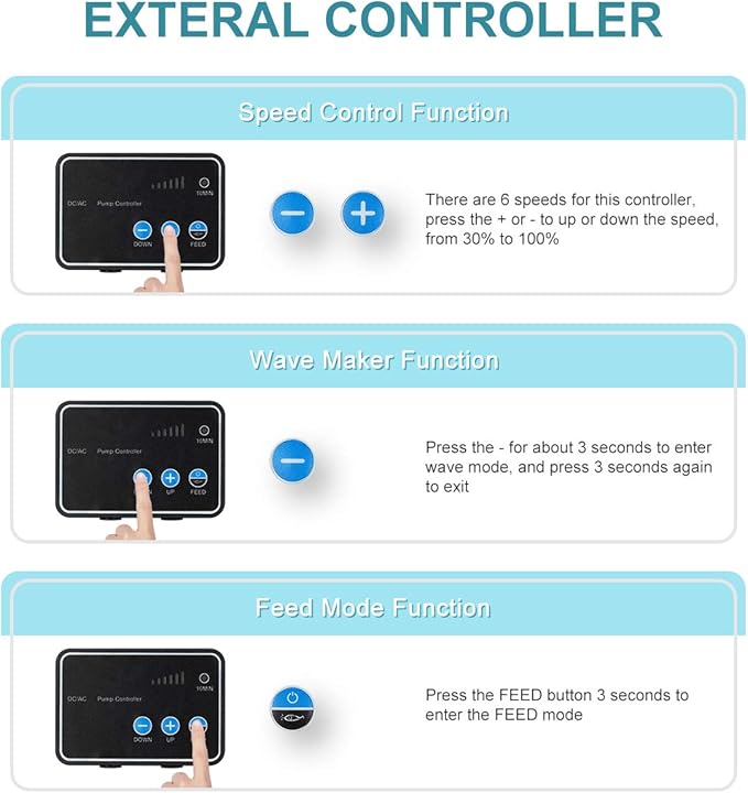 800GPH 30W16FT Aquarium 24V DC Water Pump with Controller, Submersible and Inline Return Pump for Fish Tank,Aquariums,Fountains,Sump,Hydroponic,Pond,Freshwater and Marine Water Use-PurrikoPets