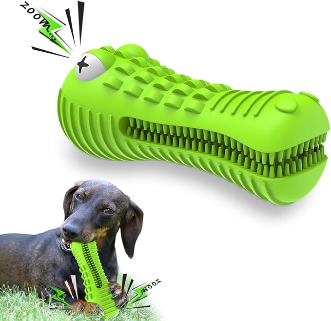 Dog Toys for Aggressive Chewers Large Medium Breed, Indestructible Dog Toothbrush Chew Toys, Squeaky Interactive Tough Extremely Durable, Dogs Toys to Keep Them Busy-PurrikoPets