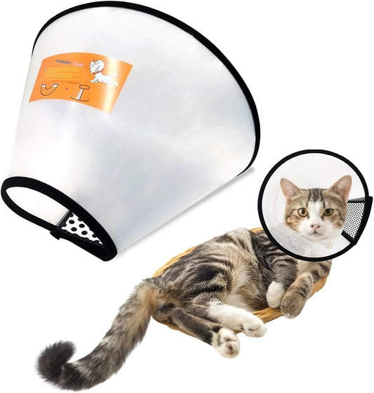 Adjustable Dog Cone Collar After Surgery Soft Cone of Shame Alternatives for Dog Cat Puppy Plastic Elizabethan Collar for Dogs from Licking Biting Scratching Wounds(L,Neck:10.2-13in)-PurrikoPets