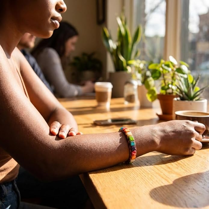 YGLINE Boho Handmade Wrap Leather Tube Crystal Stone Bracelet for Women