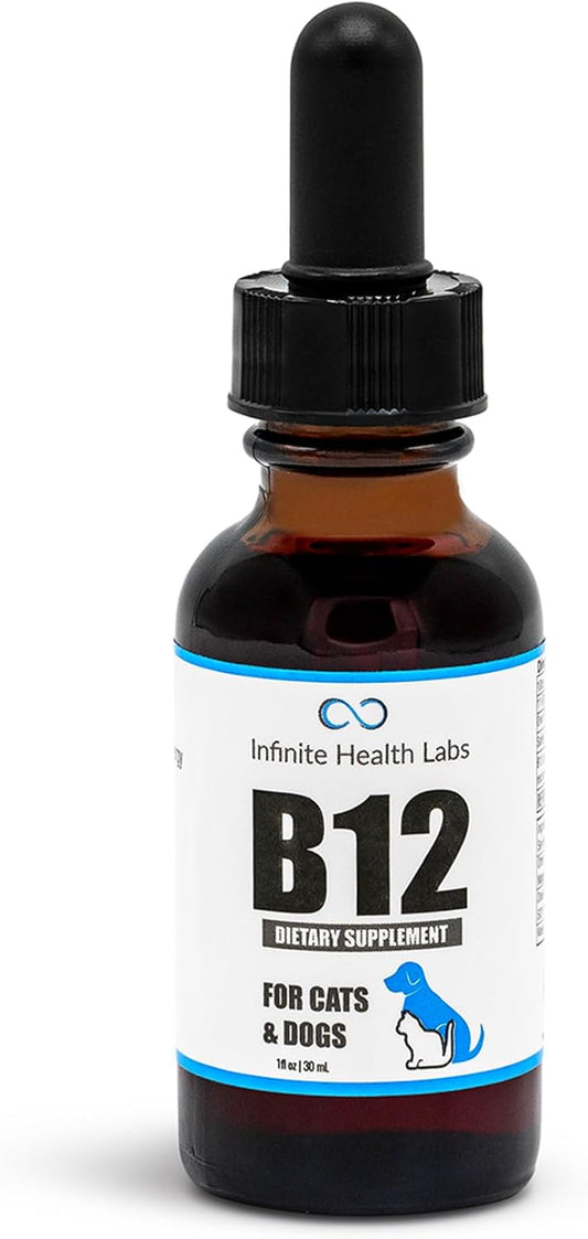 Liquid Vitamin B-12 for Dogs and Cats - Vet Formulated - Effective for All Animals Methylcobalamin (Methyl B12) - Energy, Appetite and Mood - Made in USA