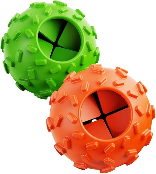 Dog Puzzle Toy 2 Pack – Cognitive Dog Treat Toy,Interactive Dog Toys for Treat Dispensing, Slow Feeder for Mental Stimulation & Anxiety Relief, Puppy Training Toy, Natural Rubber-PurrikoPets