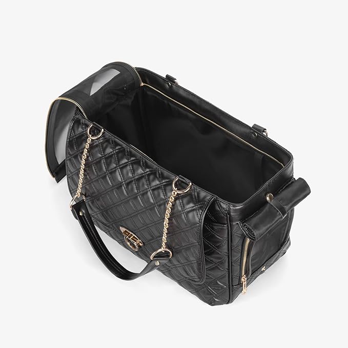 Fashion Pet Carrier Dogs Cat Small Animals Purse Bag, Leather Pet Carriers Dog Puppy Kitten Tote Travel Handbag TSA Airline-Approved-PurrikoPets