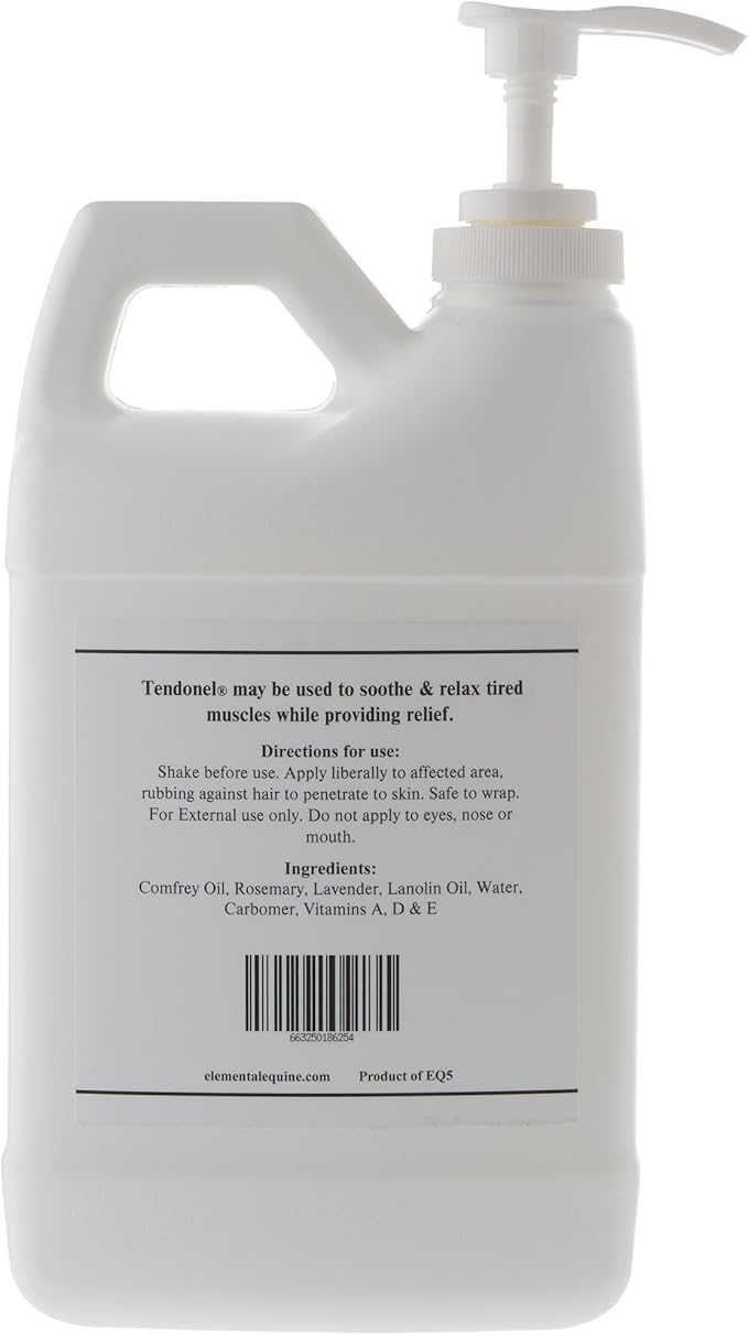 Elemental Equine Tendonel 64oz Liniment Rub for Horses - Soothe and Relax Tired Muscles While Providing Relief and Reduced Stiffness-PurrikoPets