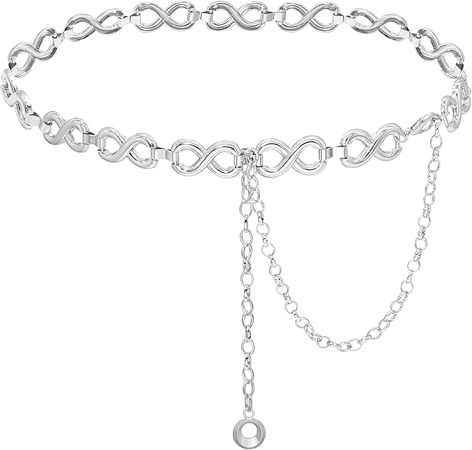 Waist Chain Belts Women Girls Metal Belly Link Adjustable Waist Belt for Jeans and Dress