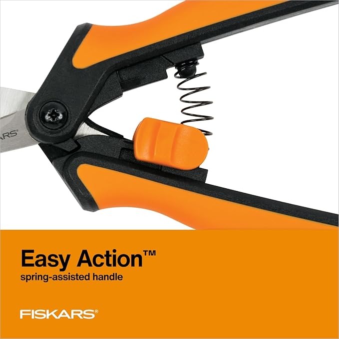 Fiskars Micro-Tip Pruning Snips - 6" Garden Shears with Sheath and Comfort Grip - Sharp Steel Blades - Quality Pruning Shears for Plants in Grow Tents and Hydroponics - Garden Tools-PurrikoPets