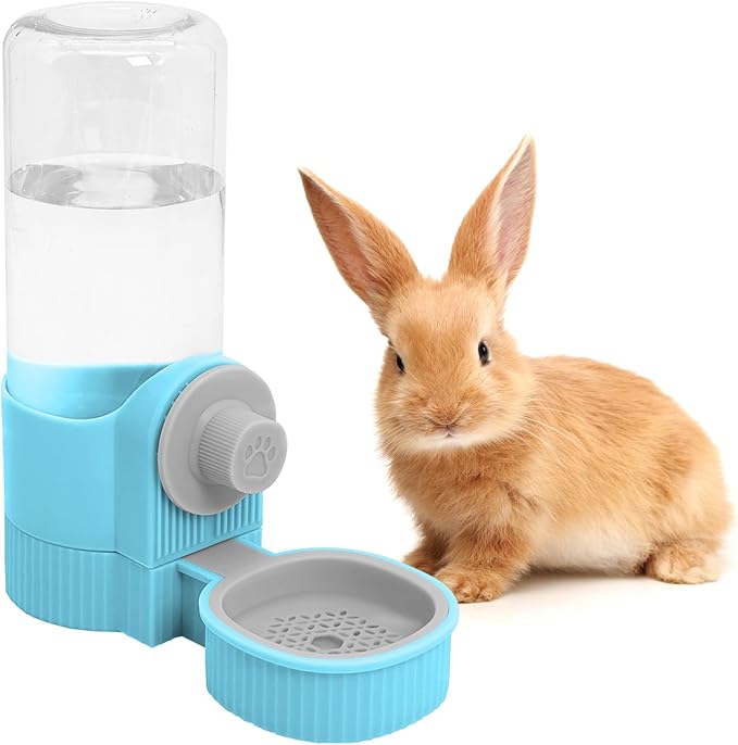 Fhiny Rabbit Water Bottle, 18oz Hanging Guinea Pig Water Bottle No Drip Gravity Bunny Water Dispenser for Cage Automatic Rabbit Waterer for Bunny Guinea Pig Chinchilla Ferret Cat Puppy-PurrikoPets