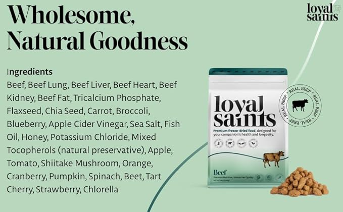 Freeze Dried Raw Dog Food - Premium Beef Flavor with High Protein and Grain Free Dog Food for Small or Large Breeds and Picky Eaters - Versatile as Meal Topper, Snack, and Treats, 5 Oz-PurrikoPets