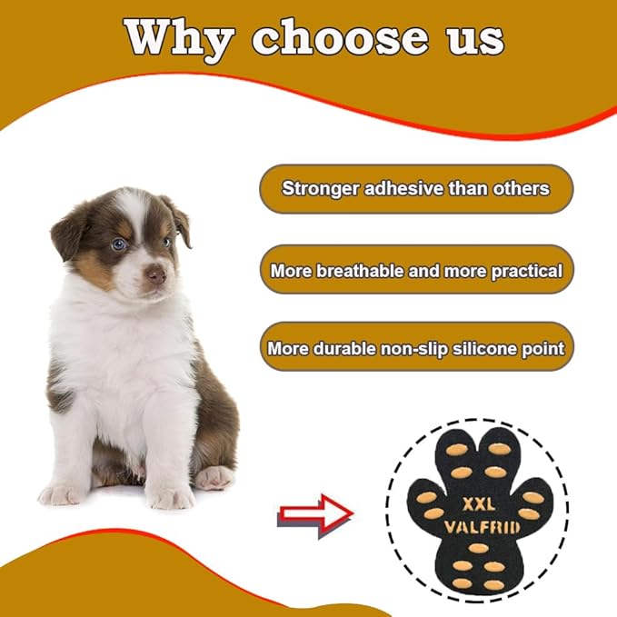Dog Paw Pads Anti-Slip Paw Protector,15 Sets-60 Pads Keeps Dogs from Slipping On Hardwood Floors,Traction Control Non-Skid Stronger Adhesive for Senior Dogs and Weak Paws Multicolor XXXL-PurrikoPets