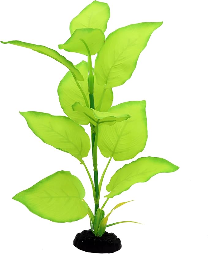 2-Pack 12 Inch Aquarium Silk Aquarium Plants, Artificial Plastic Plant for Small Tank, Goldfish, Fish Hides (Light Green, 12 Inch)-PurrikoPets