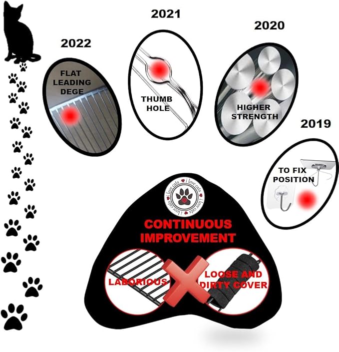 All Metal Litter Scoop, Solid Metal Sifter, Cat Litter Scoop Metal Jumbo, Cat Urine Scoop, Litter Scooper with Holder, Litter Scooper Holder, Jumbo Cat Litter Scoop Sifter Scooper Holder-PurrikoPets