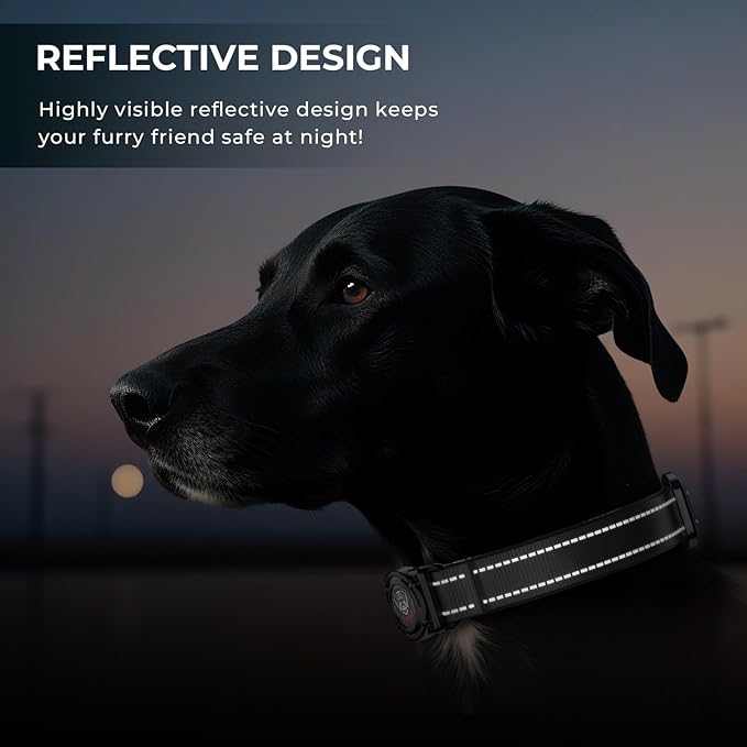 2025 Upgrade Airtag Dog Collar, Reflective Dog Collar with Airtag Holder, IP68 Waterproof| Metal Buckle| Ultra-Durable| Comfortable Padded, GPS Dog Collars for Medium Large Dogs (Black,XL)-PurrikoPets