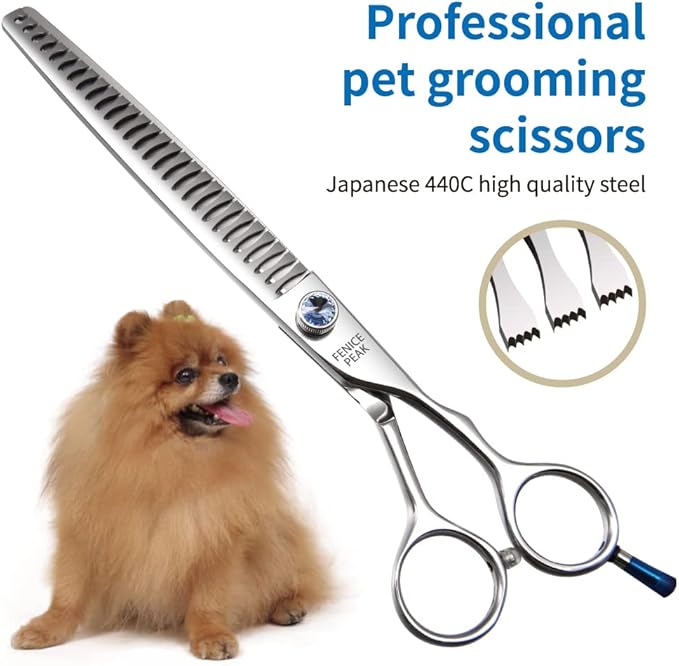 Fenice Professional 7/7.5/8 Pet Grooming Scissors Thinning Cutting Shears for Dog s/Cats Thinning Rate:70-80% (7.5 inch)-PurrikoPets