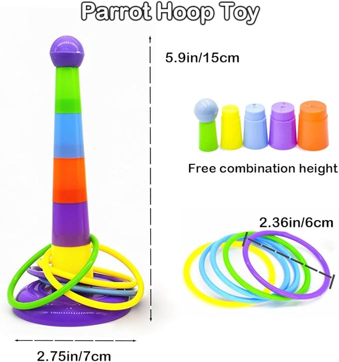 6pcs Interactive Puzzle Toy Set for Small Parrots - Training, Stress Relief, Include Coin Box, Bell Ball, Skateboard & Ferrule Toy for Bird Budgies, Cockatiels, Parakeet etc-PurrikoPets