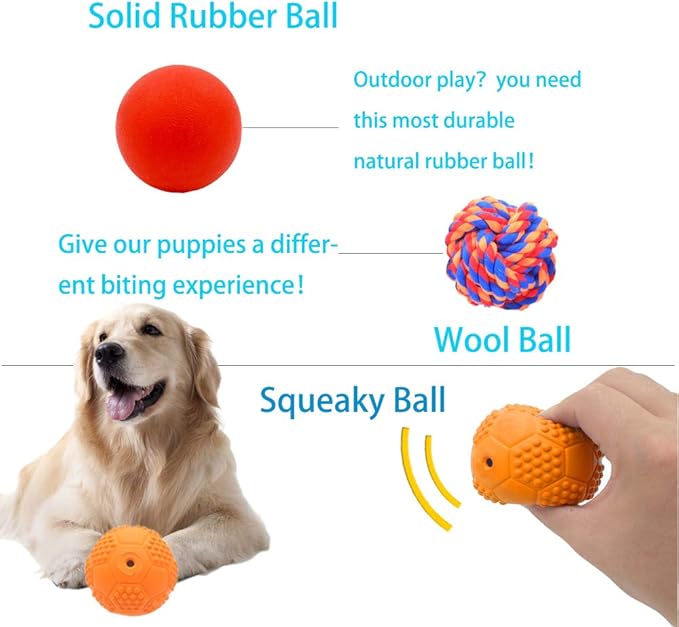 5 Different Functions Interactive Dog Puzzle Toys Balls for Medium Large Dogs, Food Treat Dispensing Dog Toys-PurrikoPets