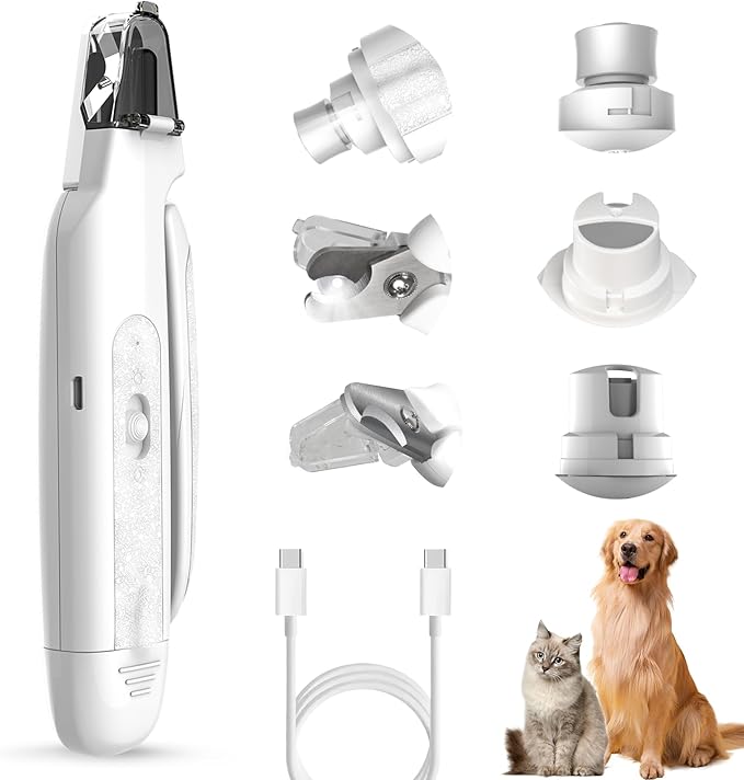 2-in-1 Cat Nail Clippers & Dog Nail Clippers Trimmers for Large Medium Small Dogs Cats Claw Trimmer Quick Sensor and Safety Guard USB Rechargeable with 2 LED Lights Dogs Nail Trimmer-PurrikoPets