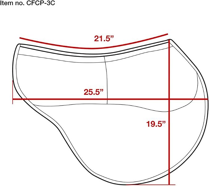 ECP Equine Comfort Products All-Purpose Contoured Correction Saddle Pad with Adjustable Memory Foam Inserts for Custom Support, Non-Slip, Shock Absorbing, 22” Spine, 19.5” Drop-PurrikoPets