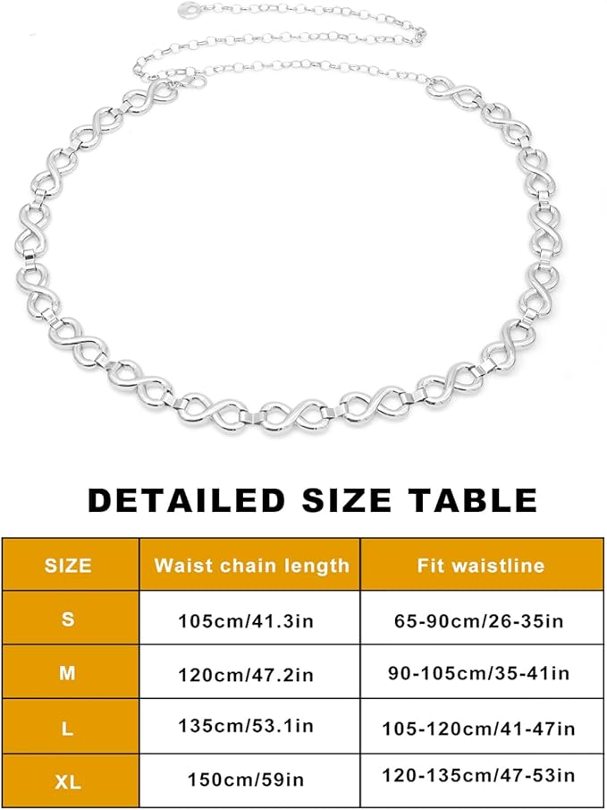 Waist Chain Belts Women Girls Metal Belly Link Adjustable Waist Belt for Jeans and Dress