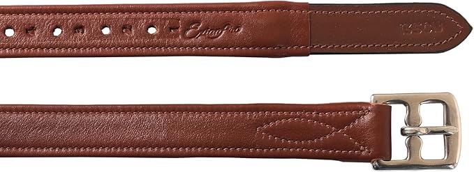 Exion FlexiStrong Stirrup Leathers for English Saddle | Ultra-Soft Cow Calfskin with Nylon Core | 1” Wide Stirrup Leathers for Daily Use | Sizes 48" to 62" | Black, Brown-PurrikoPets