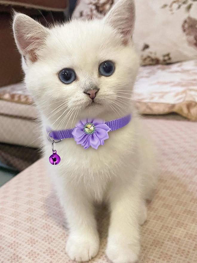 16 PCS Cute Cat Collars Breakaway with Bell for Boy Cats and Girl Cats Gifts-PurrikoPets