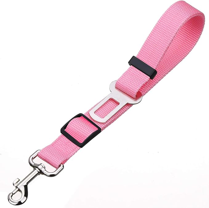Elisel Elisel 2 Packs Adjustable Length Pet Dog Cat car seat Belt Pet seat Belt Pet Accessories for Dogs Cats and Pets (Pink)-PurrikoPets