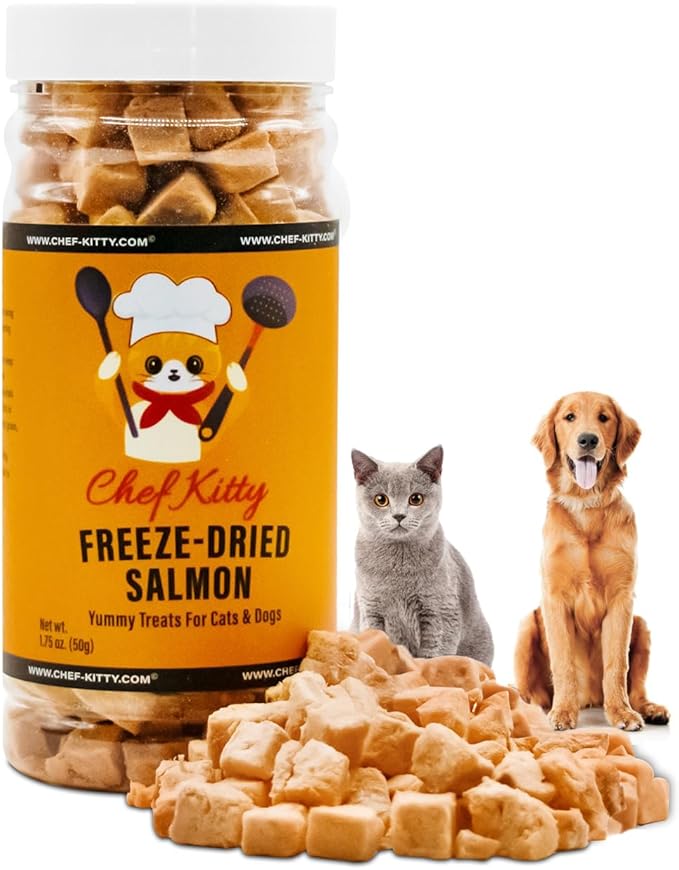 Freeze-Dried Salmon Treats for Cats & Dogs – 100% Wild Caught, Single Ingredient, High-Protein, Healthy Snack – No Additives or Preservatives – 1.4oz - Inspected & Tested in USA-PurrikoPets