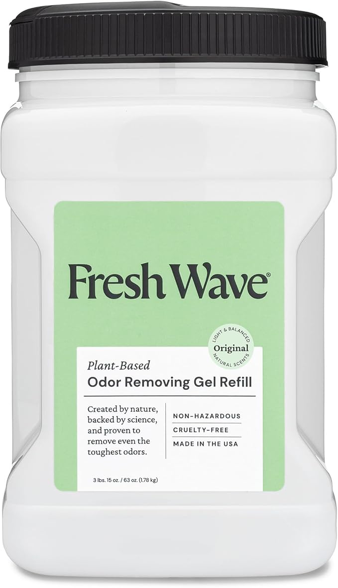 Fresh Wave Original Scent Odor Removing Gel Refill, 63 oz. | Safer Odor Absorbers for Home, Cooking, Trash, & Pets Areas | Natural Plant-Based Odor Eliminator-PurrikoPets