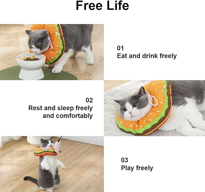 EWES Cat Cone Collar Soft L Size Alternative Neck Cones to Stop Licking Kitten Comfy Elizabethan Collars After Surgery Neuter Dog Donut Collar for Pet e Collar Recovery Shame-PurrikoPets