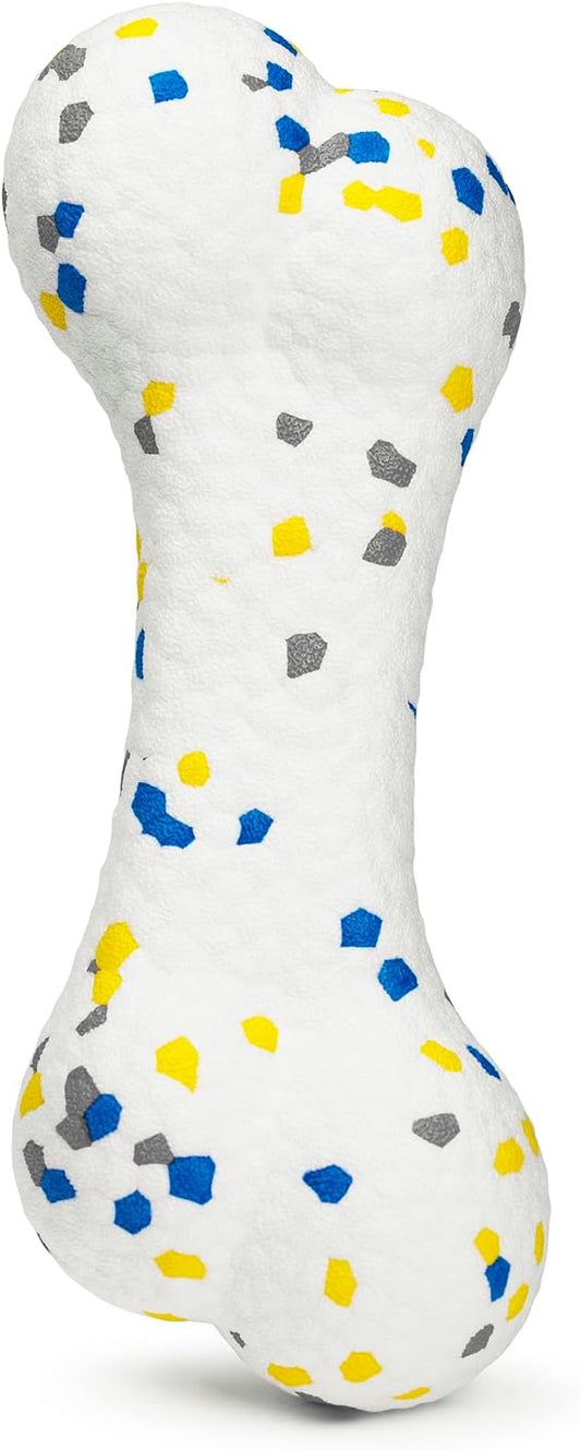 7.28" Indestructible Large Bone Balls for Aggressive Chewers Durable Stick Bouncy Interactive Chew Toy for Dogs Fetch Game Lightweight Floating Outdoor Training, White-PurrikoPets