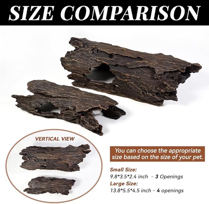 Fish Tank Decorations - Large Aquarium Decorations Air Bubbler Tree Fish House for Betta Hideout Caves Buddha Decor Temple Ruins Arched Betta Fish Accessories Reptile House Shelter Decor (Wood A-M)-PurrikoPets