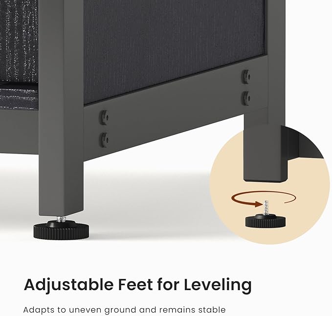 55-75 Gallon Aquarium Stand Heavy Duty Steel Frame, Fish Tank Cabinet with Accessories Storage for Reptile Terrarium & Turtle Tank - 1000lbs Capacity (Black)-PurrikoPets